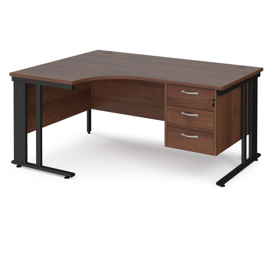 Maestro Cantilever Ergonomic Corner Desk with Fixed Pedestal